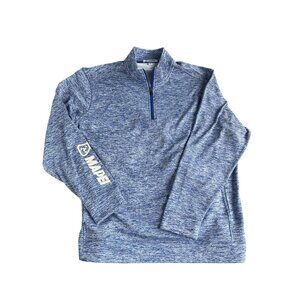 Mapei 2XL Mens Blue & White Pullover 1/4 Zip Sweatshirt Great Cond!